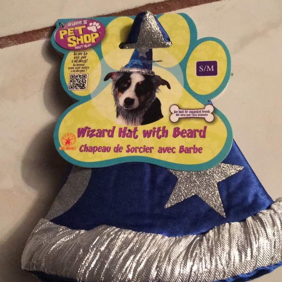 NWT Small pet wizard hat with Beard - Picture 2 of 3